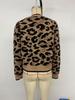 2026 Autumn/Winter Leopard Print Lace-up Round Neck Cardigan Sweater