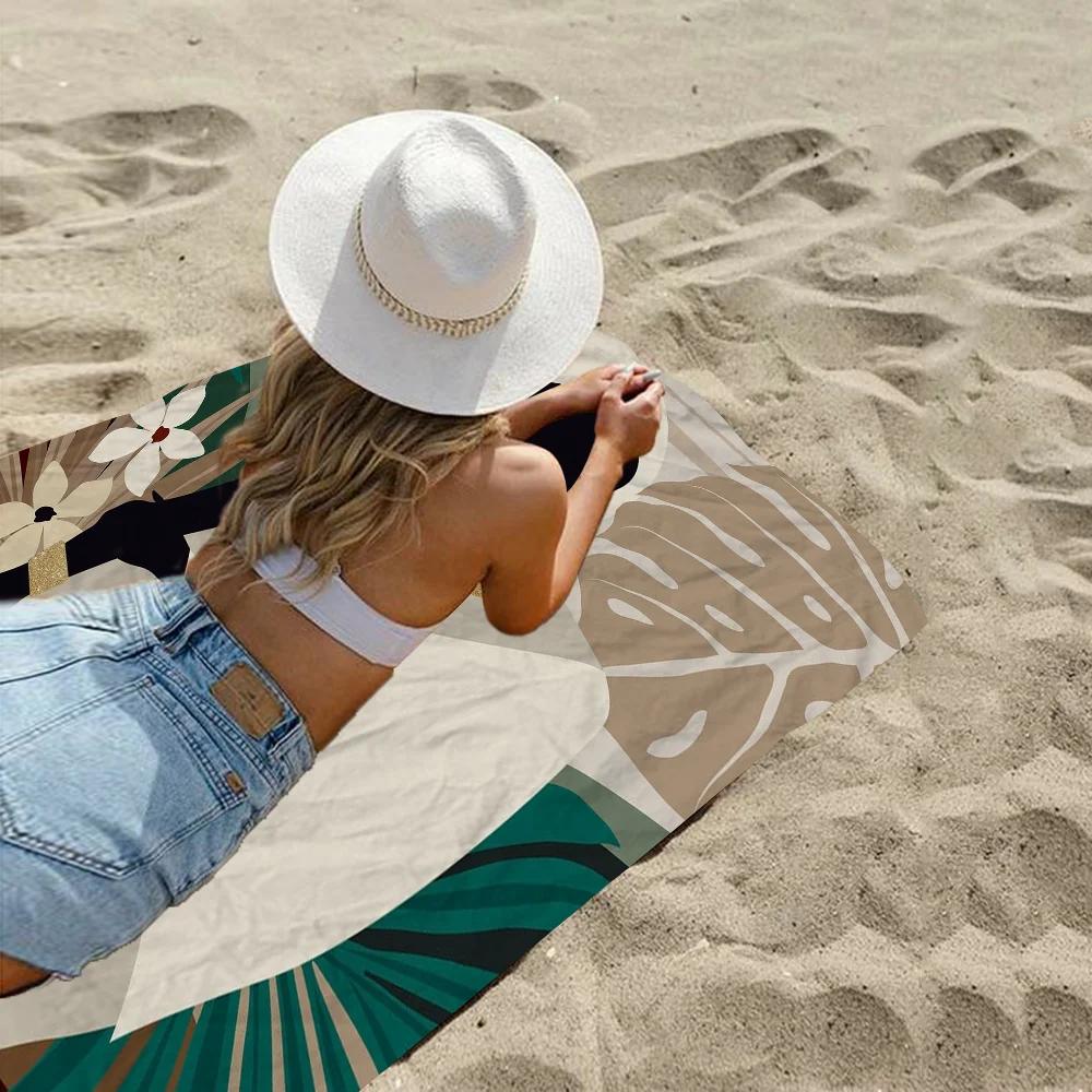 Abstract African Woman Flower Big Microfiber Beach Towels Quick Dry Towel Sand Beach Towels Pool Towel For Travel Swim Pool Yoga