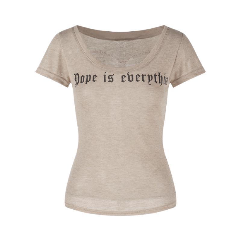 

Women s Slim Fit Korean Heart Print T-Shirt - Summer Short Sleeve Waist-Hugging Top Medium хаки