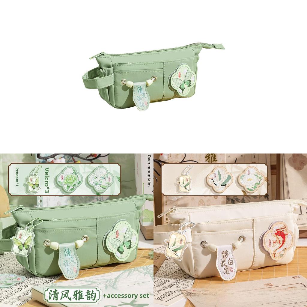 Chinese Style Student Pen Case With Large Capacity For Girls And Boys