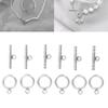 Stainless Steel Round Toggle Clasps T Bar Clasps for Necklace Jewelry Making Steel Color