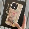 Pink Bow And Bunny Print Phone Case For iPhone 17 Pro Max 16 Plus 15 Pro 14 13 12 11 XR 17Air Lychee Textur Soft Cover