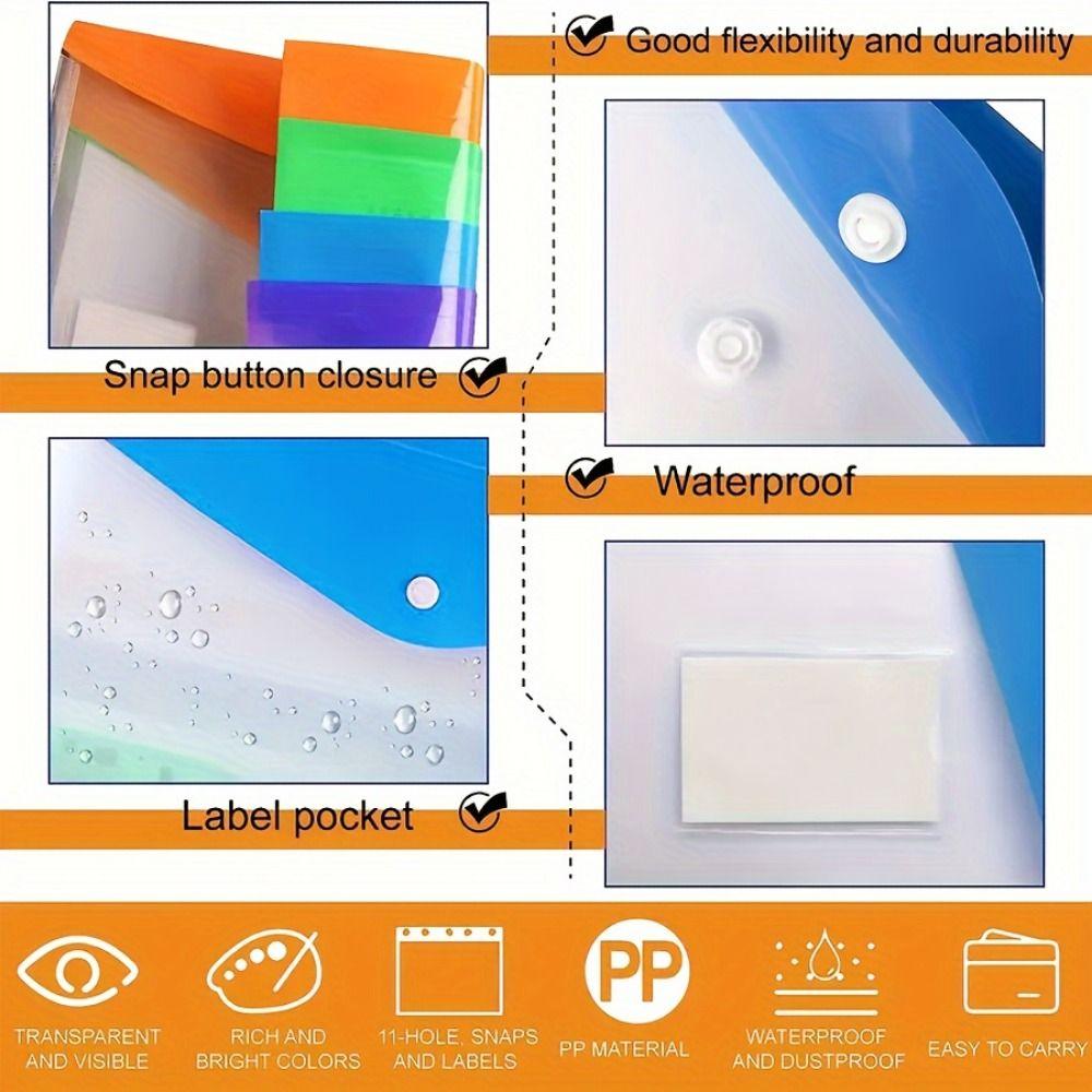 Loose Leaf Binder Cash Envelopes Transparent Binder Punched Pockets  School Office Home