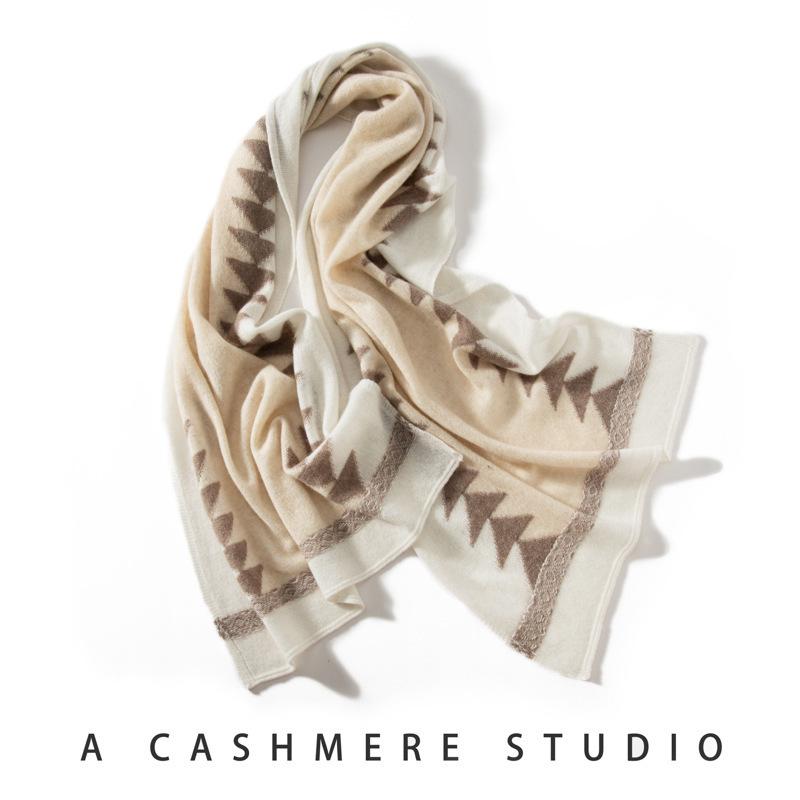 Extra Large Color Block Cashmere Scarf & Shawl - Autumn/Winter Christmas Fashion Series