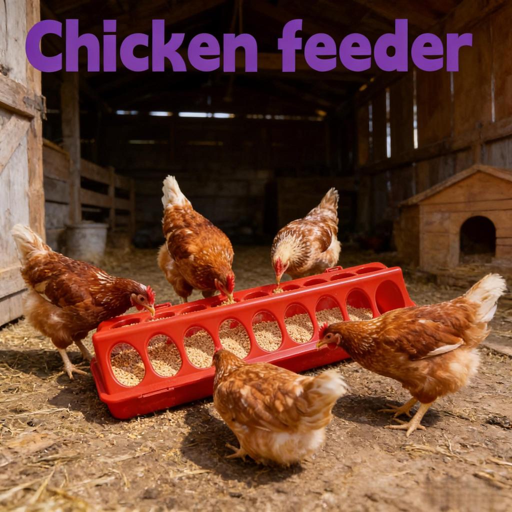 Multi-Hole Chick Brooder Feeding Trough, Anti-Waste Poultry Feeder for Chickens, Quails & Leghorns, Durable Farming Accessory