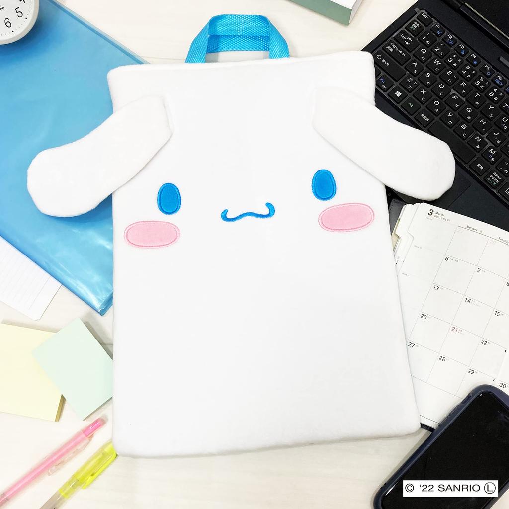 Morishita Multi-Aufbewahrungskoffer für Kinder und Erwachsene, Cinnamoroll, Zimtweiß, 26 x 35 cm, Computer-Tablet, Plüschtier-Abdeckung, Charakterwaren, Sanrio 4621092