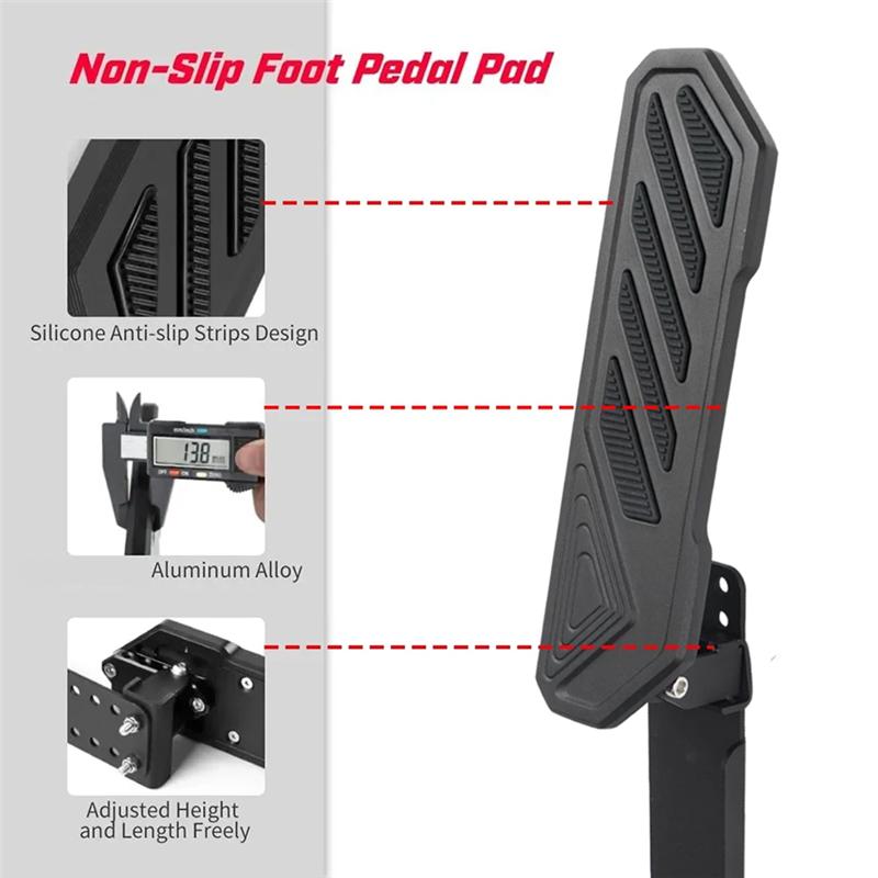 Authentic Dead Pedal Driver Foot Rest Left Side Kick Panel For Jeep Wrangler JL JLU 4XE For Gladiator JT Anti-Slip 2018- Bla
