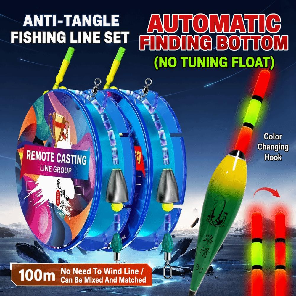 Set di Canna da Pesca Automatica Bobber per Lanci Facili Galleggiante Che Cambia Colore Accessori da Pesca