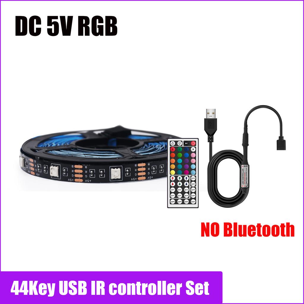 5V USB RGB LED Strip Lights Music Sync Bluetooth Remote Control Dimmable Flexible TV Backlight Ambient Lighting Kit