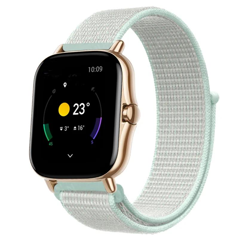 20mm/22mm Nylon Loop watch band For Amazfit GTS/4/2e/3/GTS2 Mini/GTR 4/3 pro/47mm/GTR2/2e/stratos Bracelet Amazfit bip-u strap
