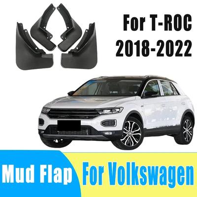 4 Stück Auto Reifen Schmutzfänger Wasserdicht Verhindern Schlammspritzer Auto Schmutzfänger Kotflügel Zierleiste Zubehör Für Volkswagen T-ROC 2018-