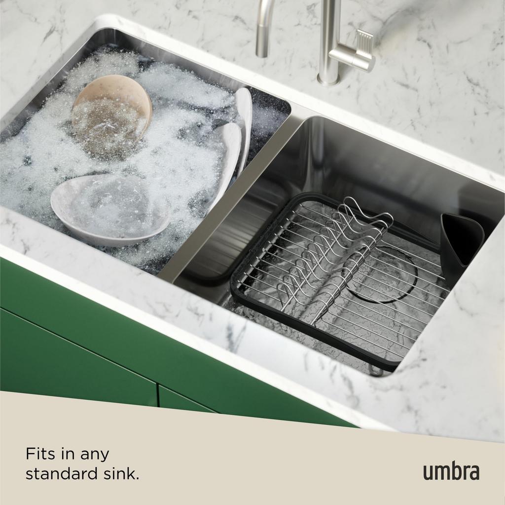 Umbra Sinkin Dish Rack, Smoke/Nickel