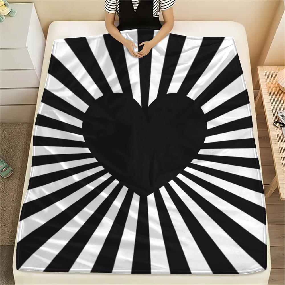 1Pc Love Print Flannel Blanket, High quality Comfortable for All Seasons, Home Decor, Warmth and Comfort, Perfect for Christmas Gifts W14