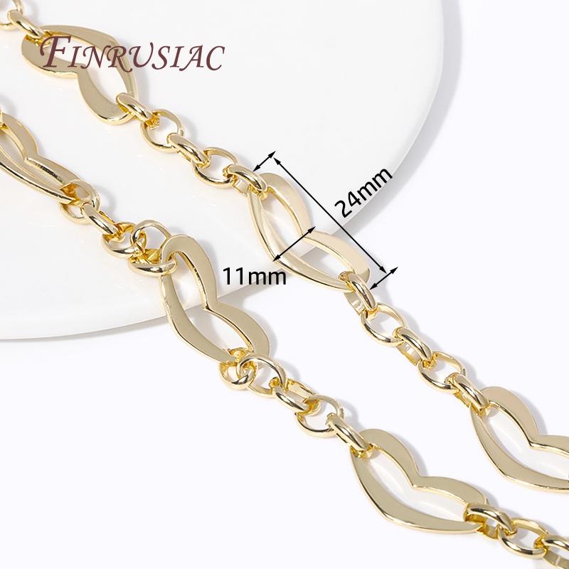 14K Gold Plated Brass Metal Thick Wide Big Chains For Making Necklace Accessories DIY Jewelry Making Chains Multi Styles
