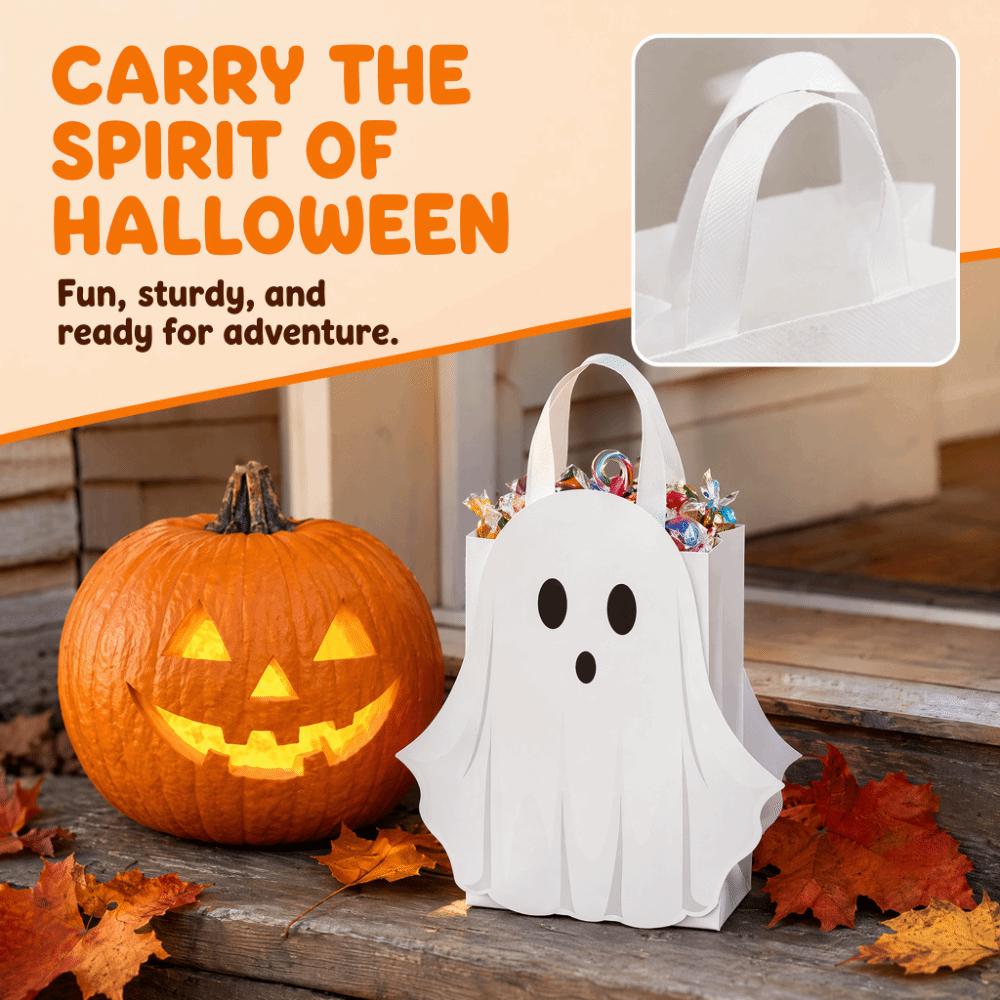 Themed Party Supplies White Halloween Paper Bag Funny Cartoon Ghost Packaging Bag Creative Handbag Candy Gift Bag Kids