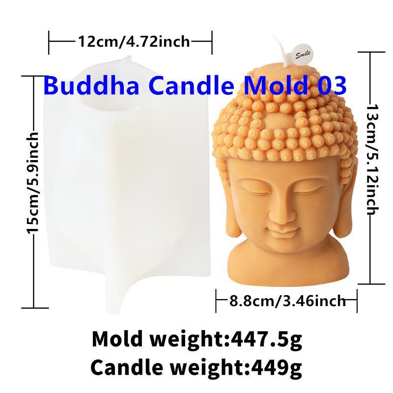 3D Guanyin Buddha Statue Candle Silicone Mold DIY Handmade Abstract Meditation Tathagata Buddha Mold Gypsum Making Home Decor