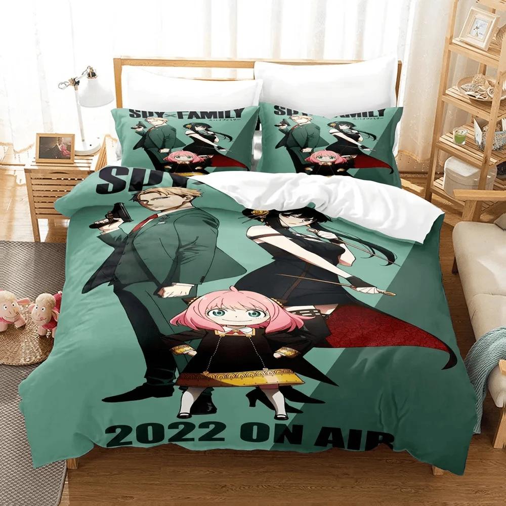 Anime Spy X Family Anya Bedding Set Suite Bedroom Bedding Cover Single and Double King Size Quilt Cover Home Textiles 2/3pcs