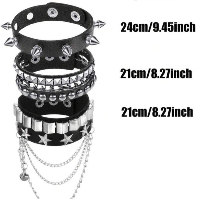 1 Set Punk Bracelets For Men Women Punk Gothic Spike Rivets Pu Leather Bracelet Bangles Hip Hop Party Jewelry Gift