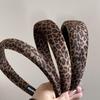 Korean Velvet Leopard Print Double Layer Hair Tie for Women