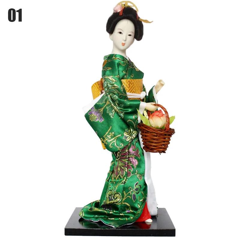 Japanese Geisha Doll Asian Handmade Crafts Kimono Doll Home Table Decor Miniature Figurines Sculpture Collection Gift Creative