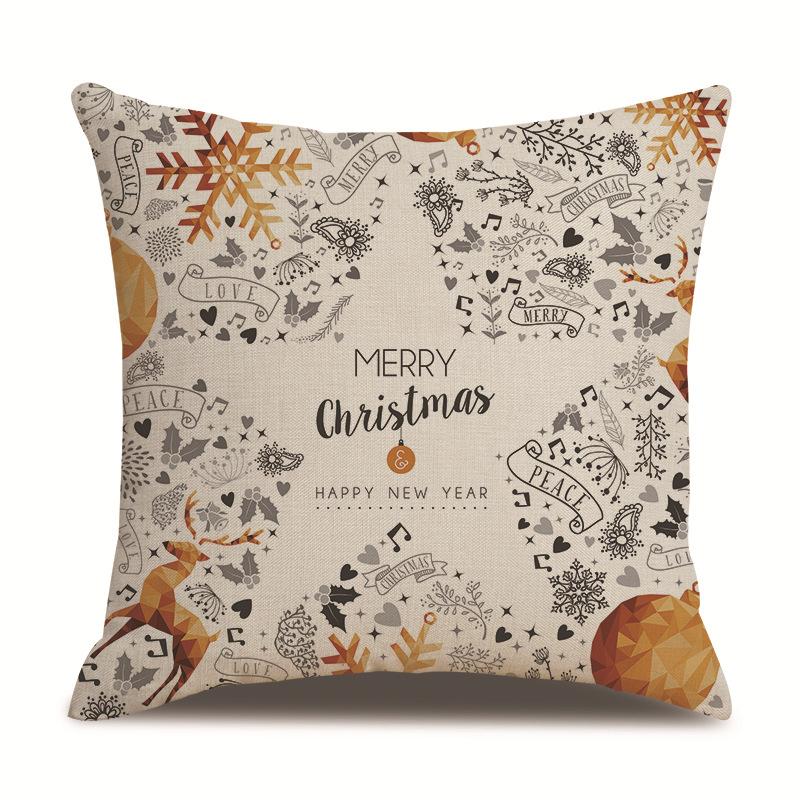 Christmas Single-sided Pillowcase Living Room Linen Car Pillowcase Sofa Pillowcase Bedside Cushion Cover