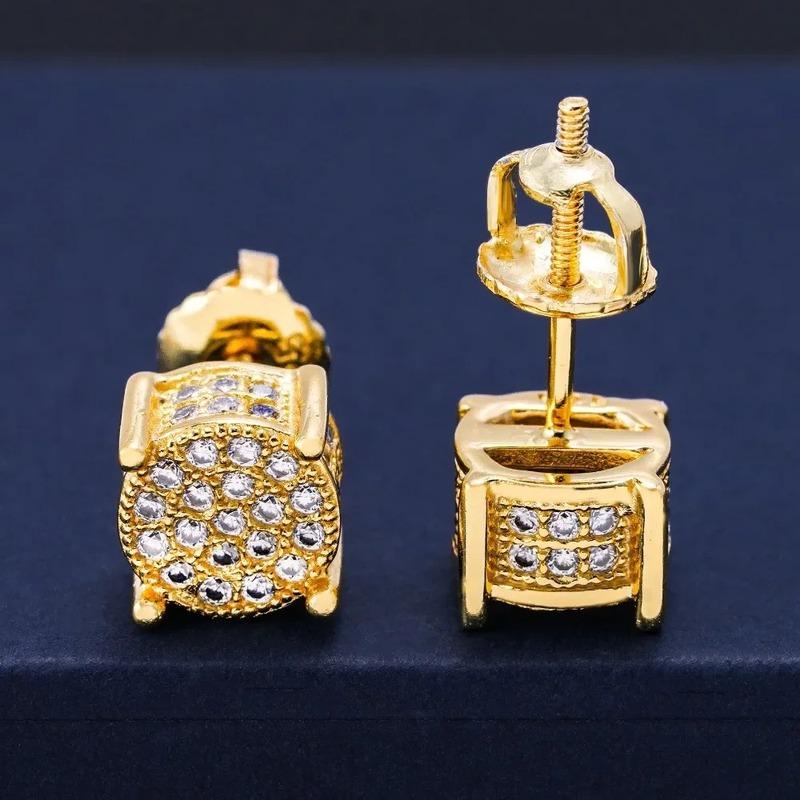 Hip Hop Rock VVS1 D color Real GRA Moissanite Stud Earrings 925 Sterling Silver Screw Ear Stud Fine Jewelry Diamonds Pass Test