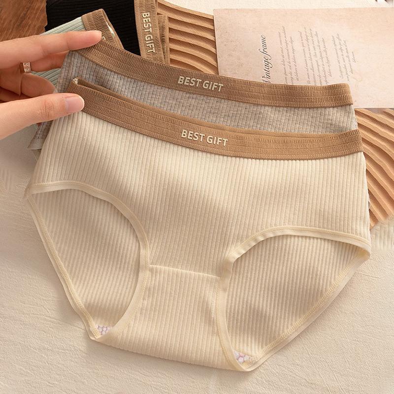 Damen Slips aus Baumwolle mit mittlerer Taille, bequemer Slip, weiche Mädchen-Höschen, sexy Unterwäsche, M bis XXL