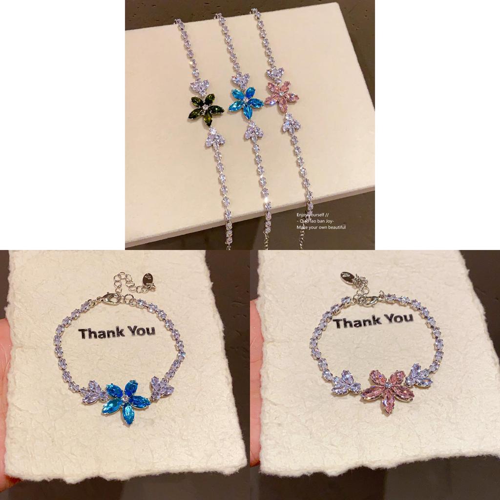 Zircon Flower Pendant Bracelet For Women With Elegant Design For Summer