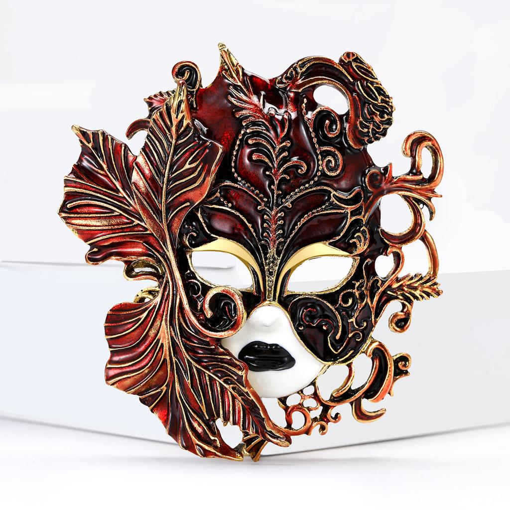 Vintage Palace Embossed Face Mask Brooch Men Women Costume Accessories Corsage Pin Jewellery Gifts