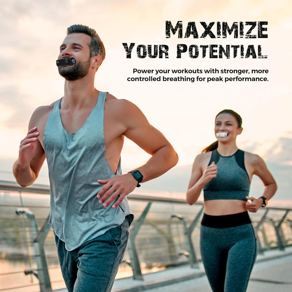 Bodyssey Breathing Trainer | 64-level adjustment, 2 types of mouthpieces, portable, breathing technique support (Matte Green)