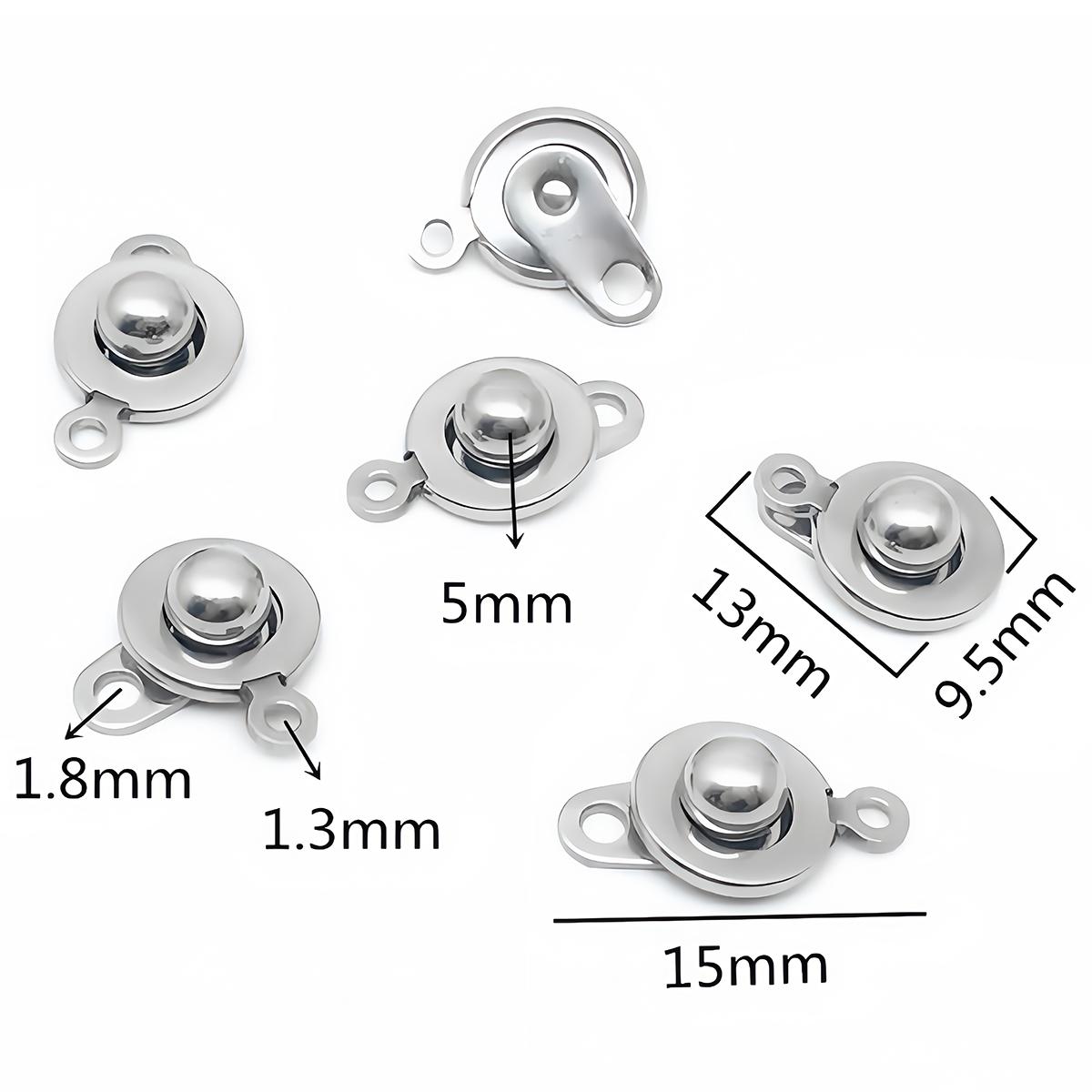 

3/10pcs Stainless Steel Snap Button Clasps Connector Rotatable Ball Socket Fastener for DIY Necklace Bracelet Jewelry Making 3 PCS