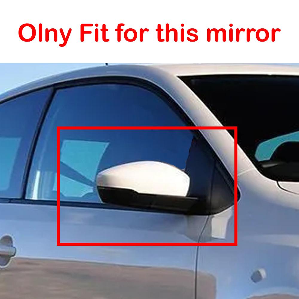 For Volkswagen VW Polo MK5 2014-2017 Rearview Side Mirror Cover Sticker Wing Cap Exterior Door Rear View Case Trim Carbon Fiber