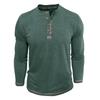 Herren Henley Kragen Langarm T-Shirts Einfarbig Frühling Herbst Freizeit T-Shirt Herren
