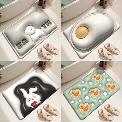 Tappetini da bagno 3D Tappetino per porta Espansione Cartoon Morbido Fango diatomeo Tappeto assorbente Bagno Wc Tappetino antiscivolo Tappetini da cucina per pavimento