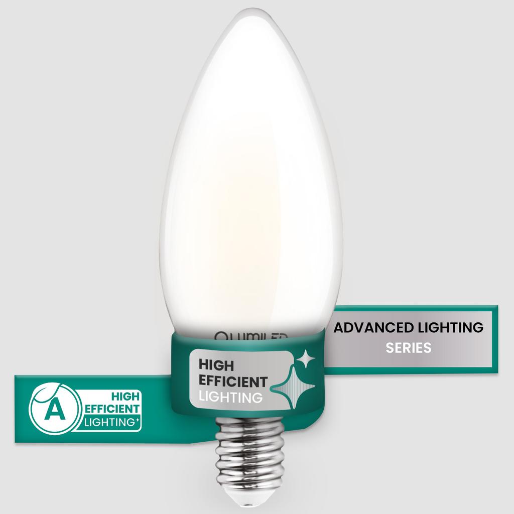 10X Led Bulb E14 Candle B35 2.2W 470Lm = 40W 4000K Neutral 360° Filament Class A Lumiled