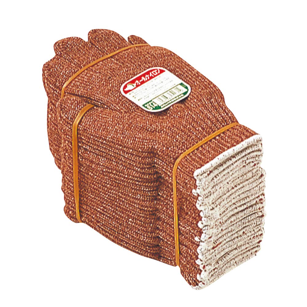 

Otafuku Brown Nylon Work Gloves Made in 7 One Size Fits All Gloves, [60% Nylon, 40% Polyester, Japan, Gauge] #614 Brown, [12 Pairs]