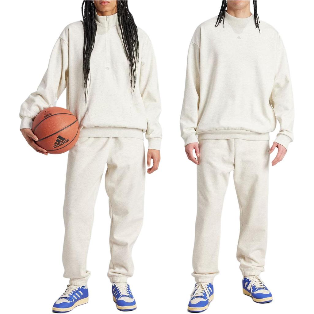 Adidas 2024 Collection Ch. 02 Solid Color Joggers with Elastic Waist & Pockets Unisex Bottoms Milk-White IW1630