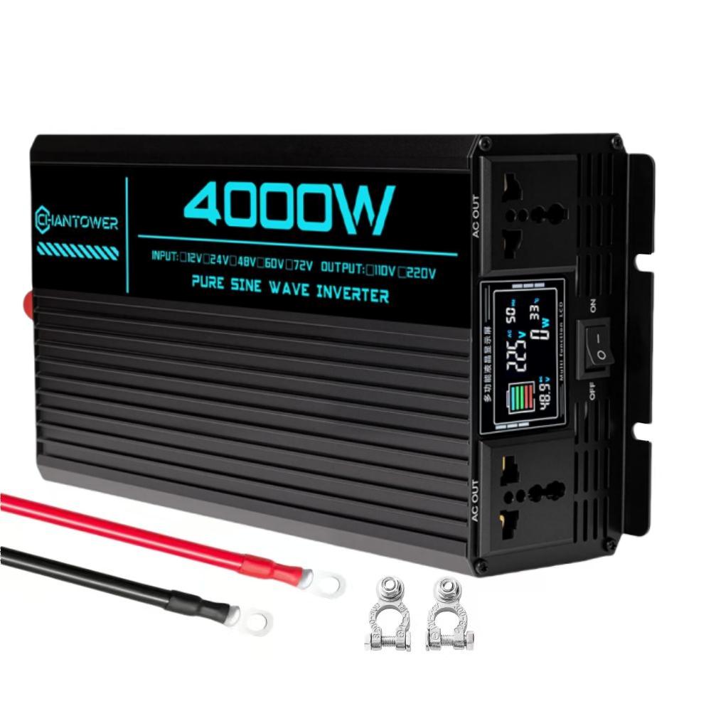 Pure Sine Wave Inverter DC 12v/24v/48v/60v/72v To AC 110v/220v 6000W 5000W 4000W 3000W 1600W Converter Car Solar Power Inverter