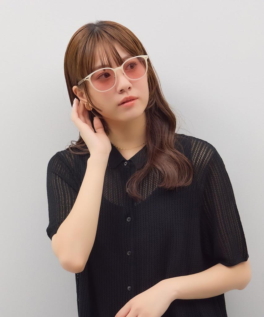 CUT Sunglasses Colored Rubber Nose UV Unisex [Zoff] SUNCUTGlasses/UV100% Boston-style Lenses, Leather-like Finish, Temples, Pads, Anti-Slip,