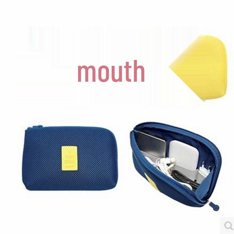 Velvet Shockproof Travel Digital Storage & Makeup Bag with Power Bank and Cable Organizer