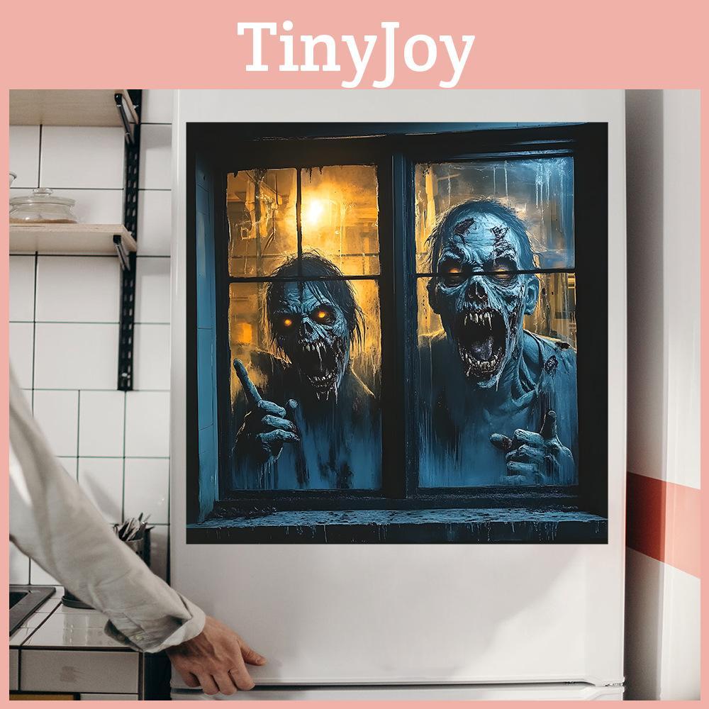 Zombie Horror Halloween Fake Window Pattern Wall Pasting Decorative Sticker