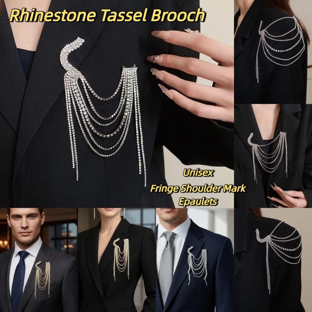 Chaîne à pampilles Broche de col de costume Épaulettes Frange Marquage d'épaule Flash d'épaule Unique Cadeau Unisexe