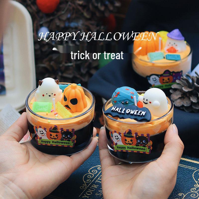 Halloween Ghost Pumpkin Scented Candle Ornament for Festive Atmosphere