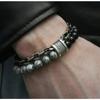 1PC Natural Stone Beaded Bracelet for Men Stainless Steel Bead Bracelet Fashion Jewelry Gift for Him Trendy Mens Accessories