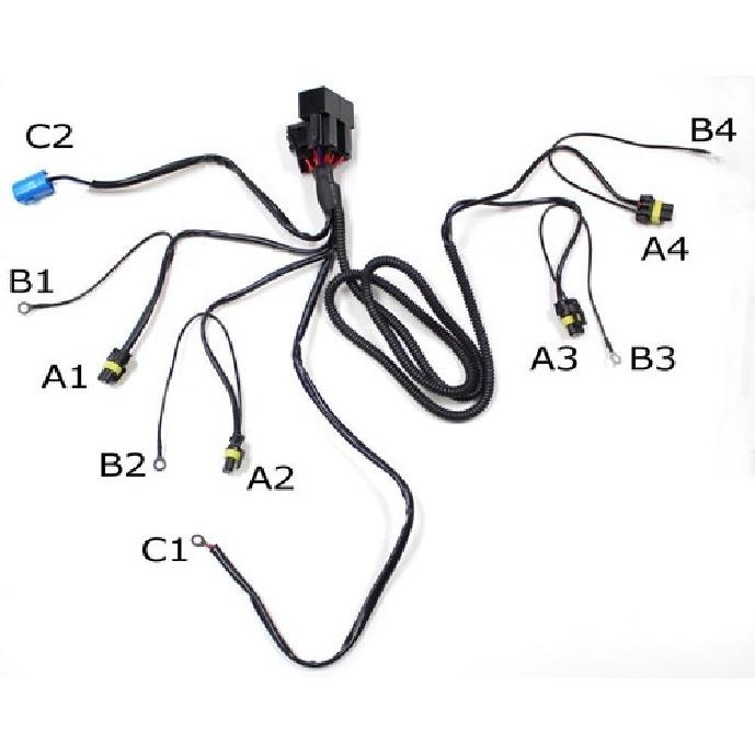 Xenon Headlamp Kit Dual-Relay Wiring Harness for 9004 9007 HB5 Hi/Lo Lamps