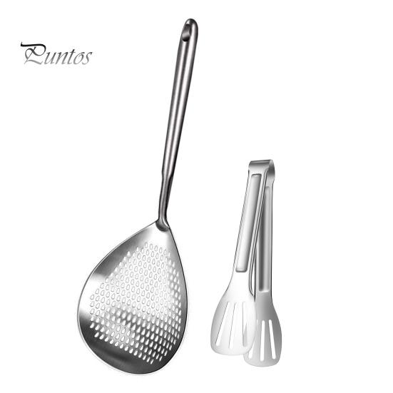 

Шумовка из нержавеющей стали и зажим для пасты, шумовка, дуршлаг, многоцелевой кухонный инструмент для сервировки, процеживания A