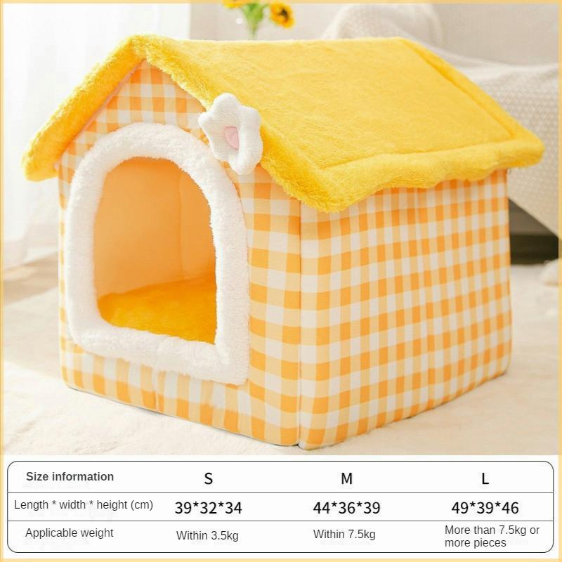 Casă pentru câini detașabilă și lavabilă cu două suprafețe Litier universal pentru pisici Cort de toamnă și iarnă Pat pentru câini Casă pentru pisici pentru animale de companie Casă pentru câini