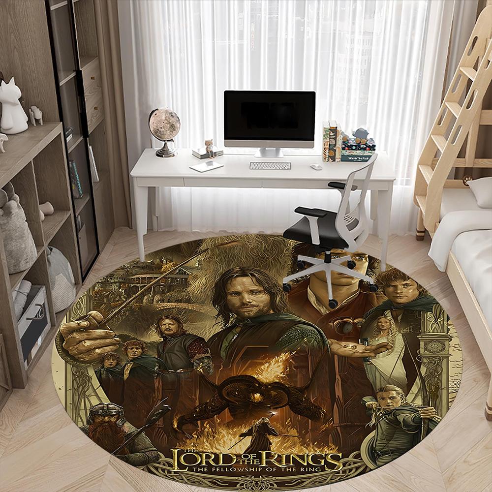 1pc The Lord of the Rings Office Round Area Rug, Under Office Chairs Bedroom Living Room Home Decor, Room Deco, Available in Various Sizes