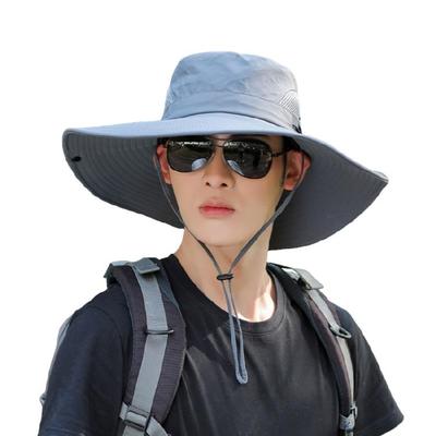 Rybářské klobouky Sluneční kbelíkové klobouky Prodyšný Boonie klobouk pro venkovní rybaření Pláž Turistika Zahrada Široký okraj Ochranný klobouk