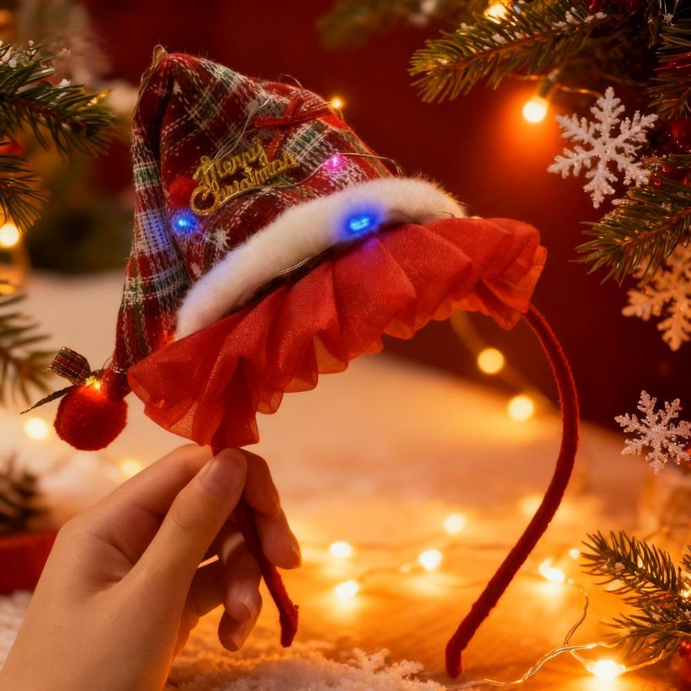 Elk Hair Hoop Antlers Headband Glitter Glowing Christmas Hairband Christmas Headband  Girl